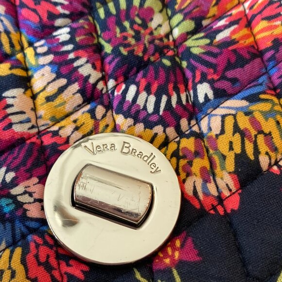 Vera Bradley Crossbody Wallet Cell Phone Bag Midnight Wildflower - Picture 14 of 15